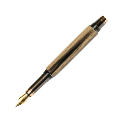 Premium Lanier Elite Fountain Pen in Gun Metal Finish with Black & White Ebony Wood - Luxury Writing Instrument for Professionals, Gifts & Collectors - Perfect for Office, Signatures & Calligraphy