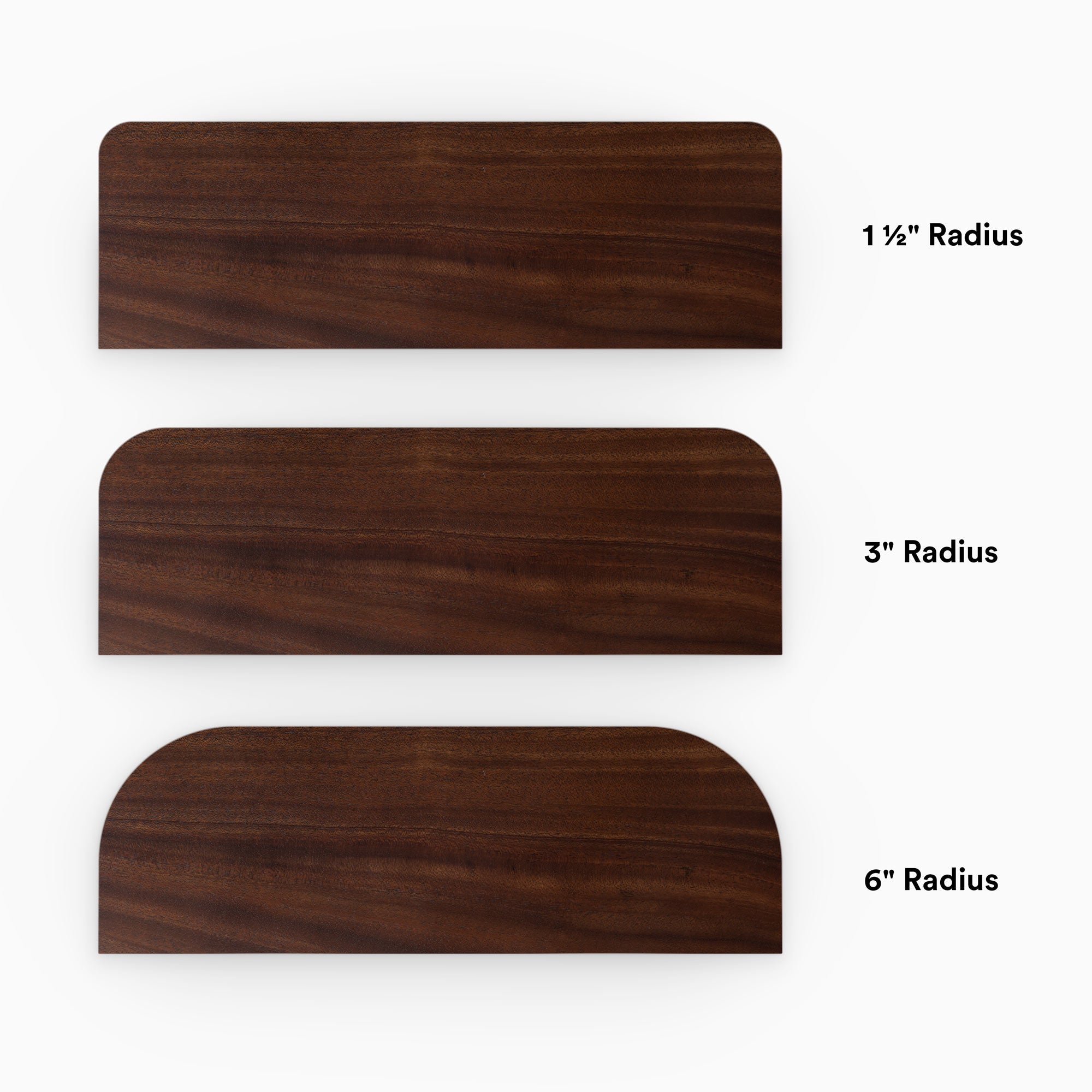 Aksel RADius Dutch Mocha Floating Shelf - Wall Mounted Wooden Shelves for Living Room, Kitchen, Bathroom Storage & Home Decor