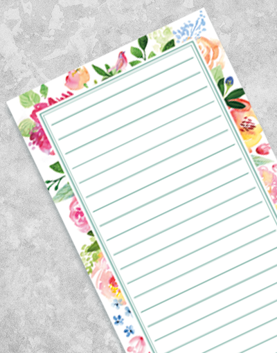 Floral Shopping List Notepad - 50 Sheets, Tear-Off Grocery & To-Do Lists - Perfect for Kitchen, Office & Home Organization (Floral Design)