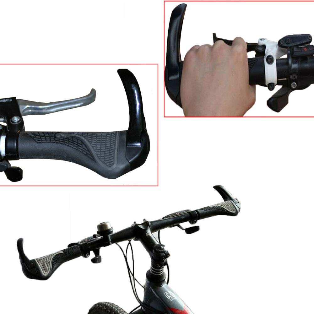 Ergonomic Bike Handlebar Grips for MTB BMX Cycling - Comfortable Non-Slip Rubber Grips with Horn - Perfect for Mountain Biking, Road Cycling & Commuting