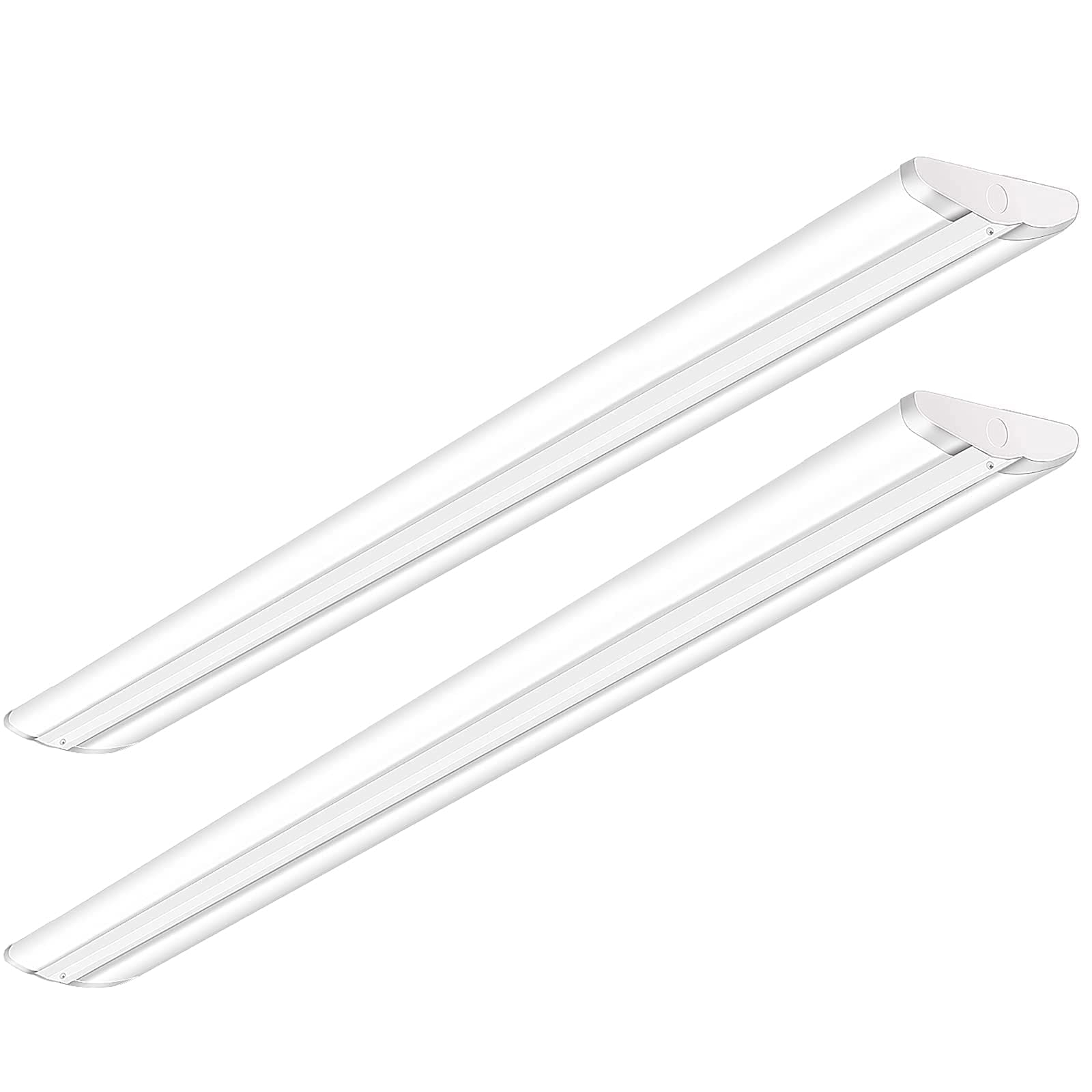 ANTLUX 110W 8FT LED Wraparound Ultra Slim Shop Lights - 12600LM 5000K Daylight White - 8 Foot Flush Mount Ceiling Fixture for Garage, Warehouse & Office - Energy Efficient Fluorescent Tube Replacement (2 Pack) - Perfect for Workspaces, Retail Stores and Home Workshops