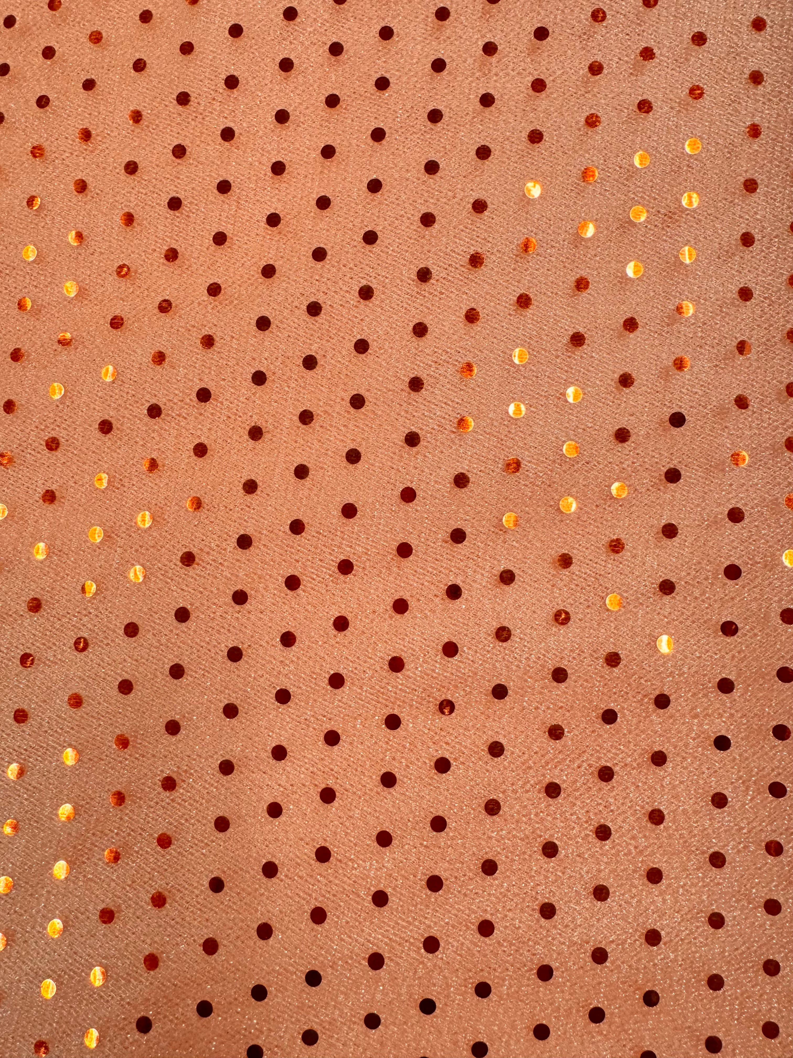 Hologram Dot Tulle Fabric 58/60 Inches Wide - Tan with Copper Dots | Premium Bridal, Costume & DIY Craft Material for Wedding Decor, Cosplay & Fashion Design