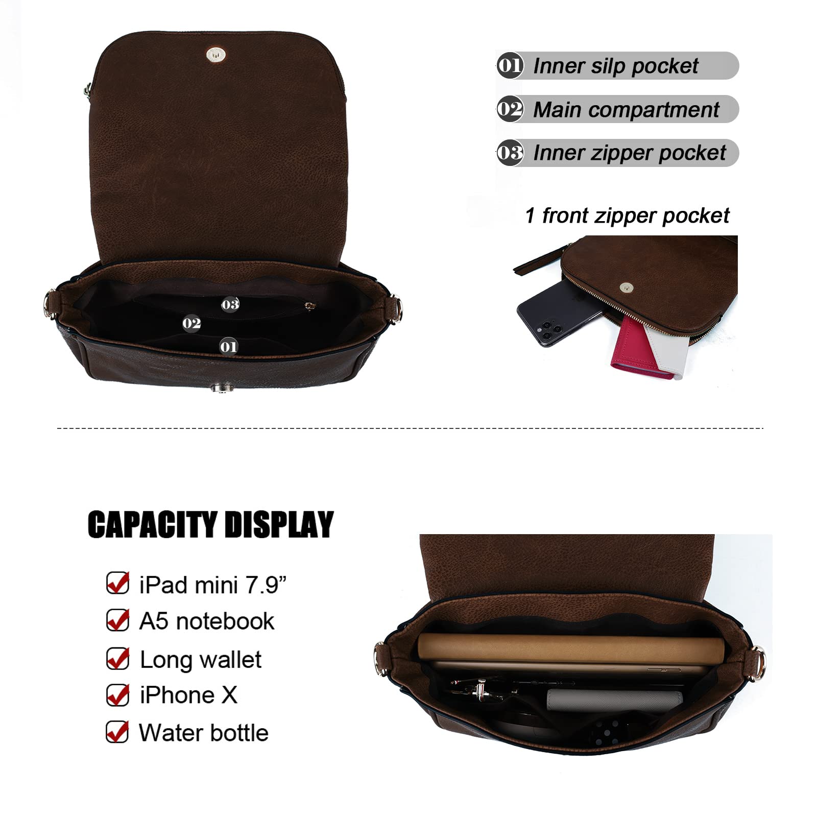 Stylish PU Leather Crossbody Bag for Women - Small Shoulder Purse with Multiple Pockets | Perfect for Daily Use, Travel & Shopping