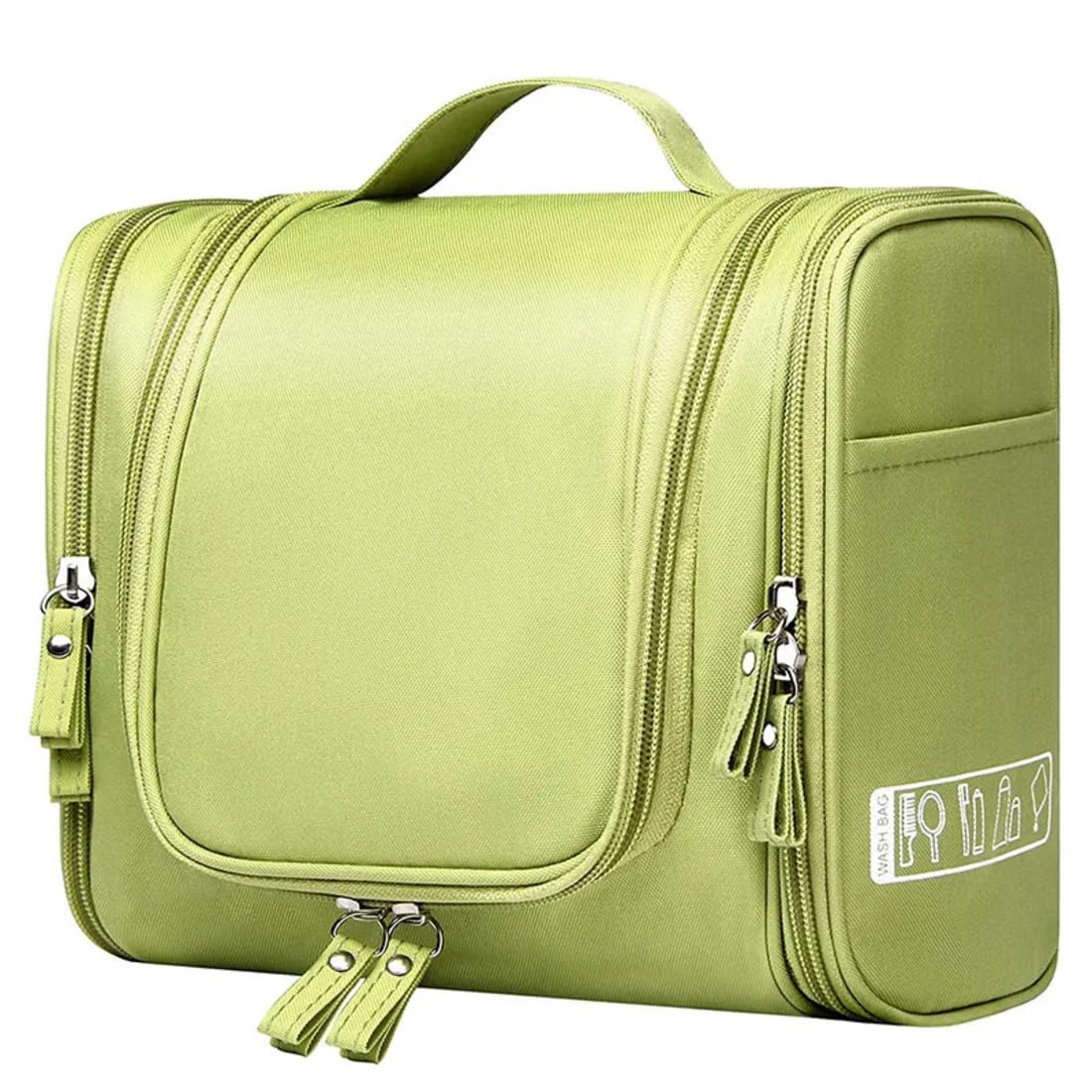 Ladiosa Waterproof Travel Toiletry Bag for Women - Large Makeup Organizer Pouch with Multiple Pockets (Green, 8.5x4.7x10.2 inches) - Perfect for Vacation, Gym, Camping & Airplane Carry-On Essentials