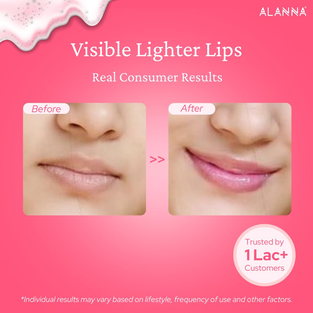 ALANNA® Clean & Treat Lip Care Kit for Women - Dark Lip Treatment, Exfoliating Scrub & Hydrating Balm (30ml + 1N + 15g) | Perfect for Daily Lip Care Routine & Night Treatment
