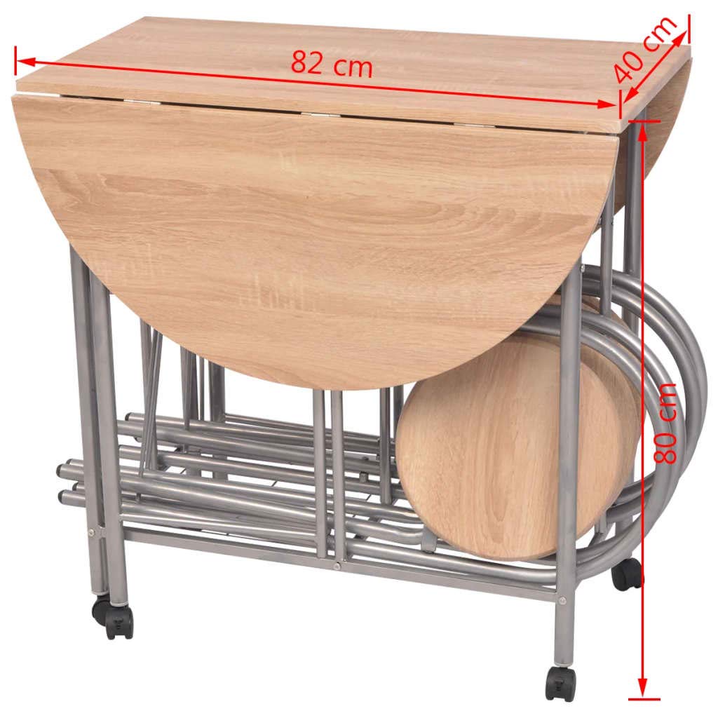 5-Piece Folding Dining Set - Modern MDF Drop Leaf Table & 4 Chairs with Metal Frame - Space Saving Furniture for Small Apartments, Kitchens & Dining Rooms - Perfect for Compact Living Spaces & Entertaining Guests