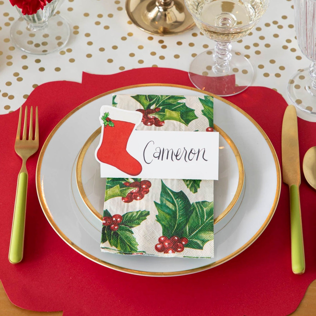 Elegant Red French Frame Die-Cut Placemat for Dining Table Decor – Perfect for Dinner Parties, Holiday Gatherings & Home Styling