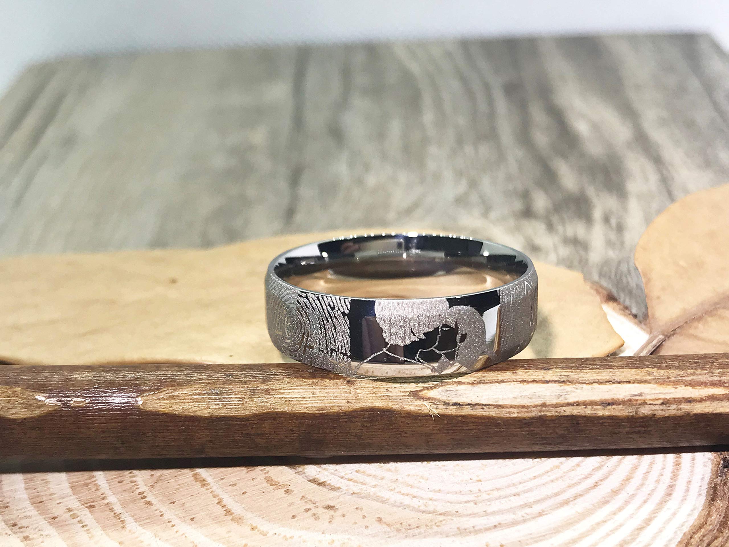 Fingerprint Comic Rings Set - His & Her Matching Love Promise Rings for Couples - Unique Wedding Bands for Engagement, Anniversary & Romantic Gifts - Perfect for Valentine's Day, Proposals & Couple Jewelry