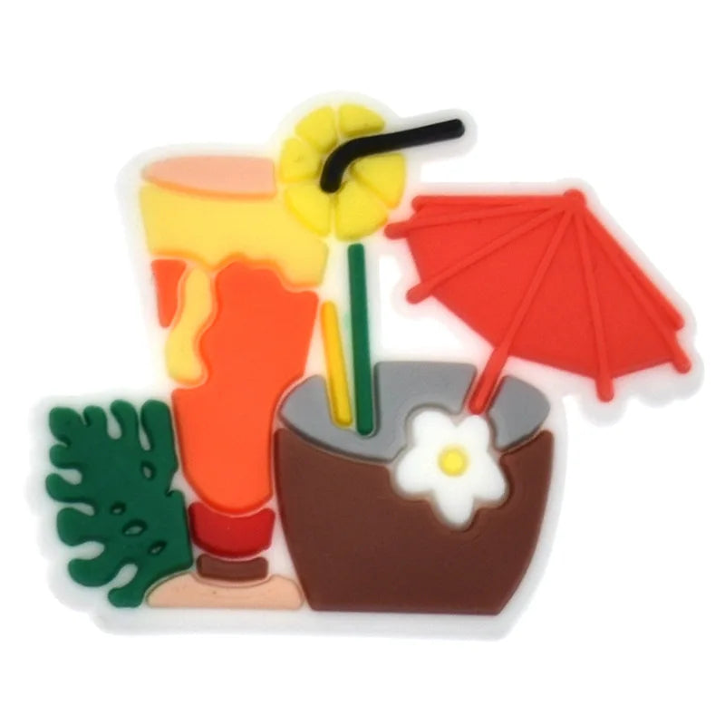 Trendy Summer Beach Shoe Charms Pins for Crocs - Fun Shoe Accessories & Decorations for Kids & Adults - Perfect for Christmas Parties, Beach Vacations & Everyday Wear