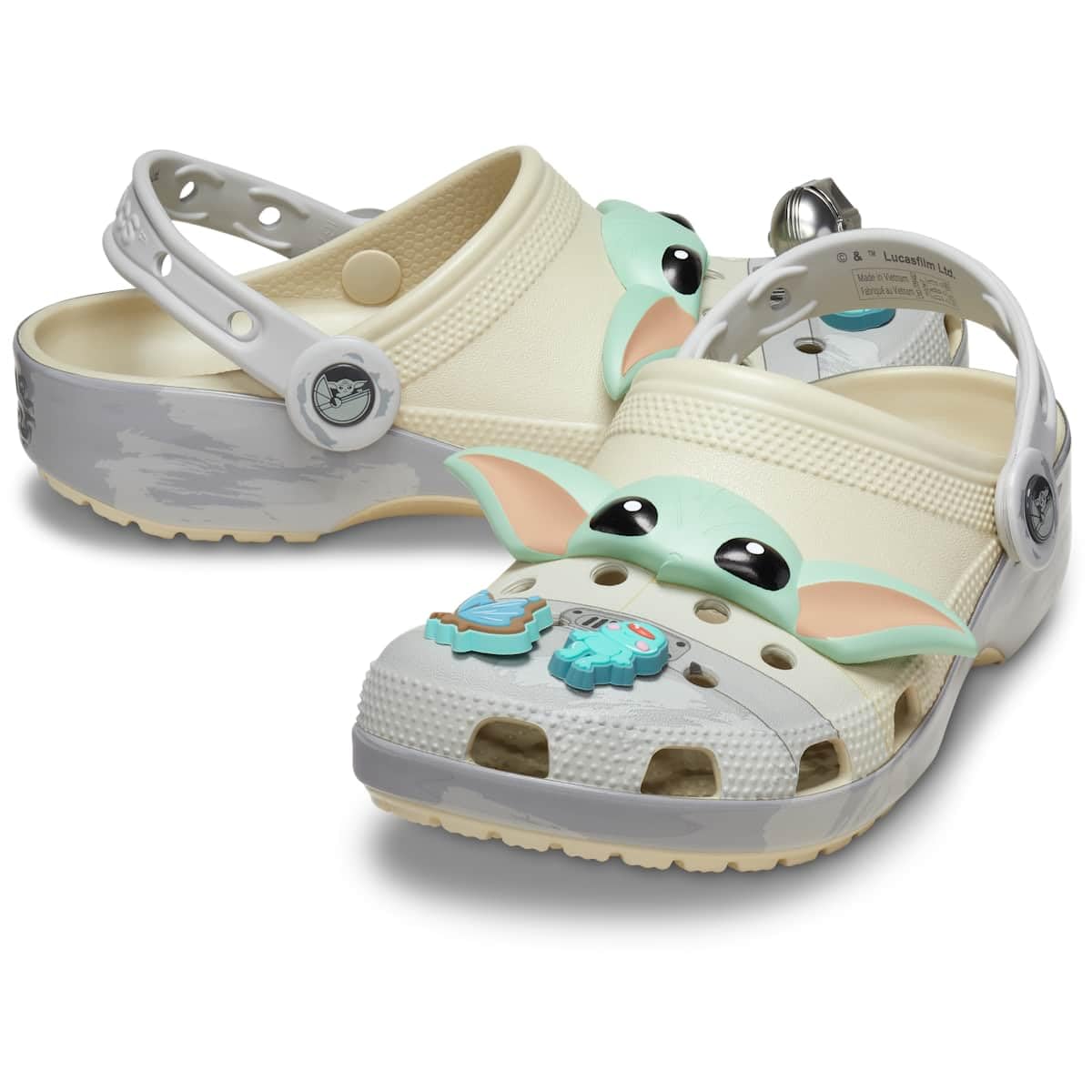 Crocs Unisex-Adult Star Wars Grogu Classic Clog Shoes in Bone Color - Perfect for Cosplay, Casual Wear & Disney Theme Park Visits