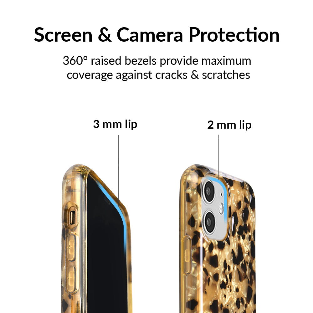 Premium Blonde Tortoise Shell iPhone Case - Stylish & Durable Protection for iPhone 12/13/14/15 Pro Max - Perfect for Everyday Use, Work & Travel