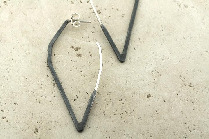 14K Gold Diamond Hoop Earrings for Women - Dainty & Elegant Oxidized Finish - Perfect for Weddings, Parties & Everyday Wear