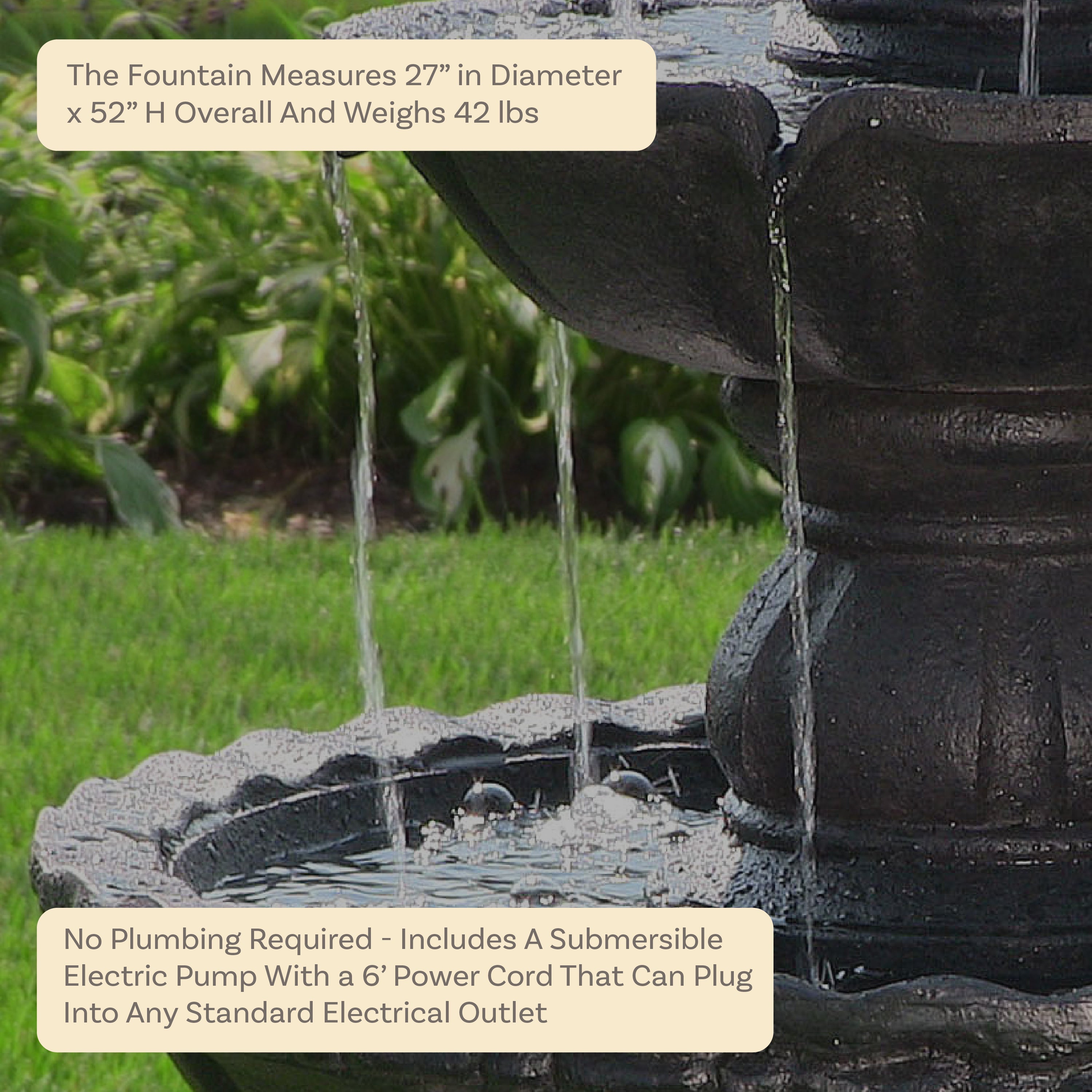 Sunnydaze 4 Tier Pineapple Outdoor Water Fountain - 52 Inch Tall Garden Decor for Patio, Yard & Backyard | Relaxing Tropical Water Feature for Outdoor Spaces
