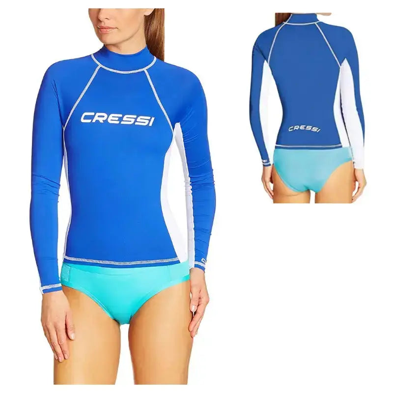 Women's Long Sleeve Rashguard UPF 50+ Sun Protection Swim Shirt - Cressi Lady Rash Guard for Surfing, Swimming & Outdoor Water Sports