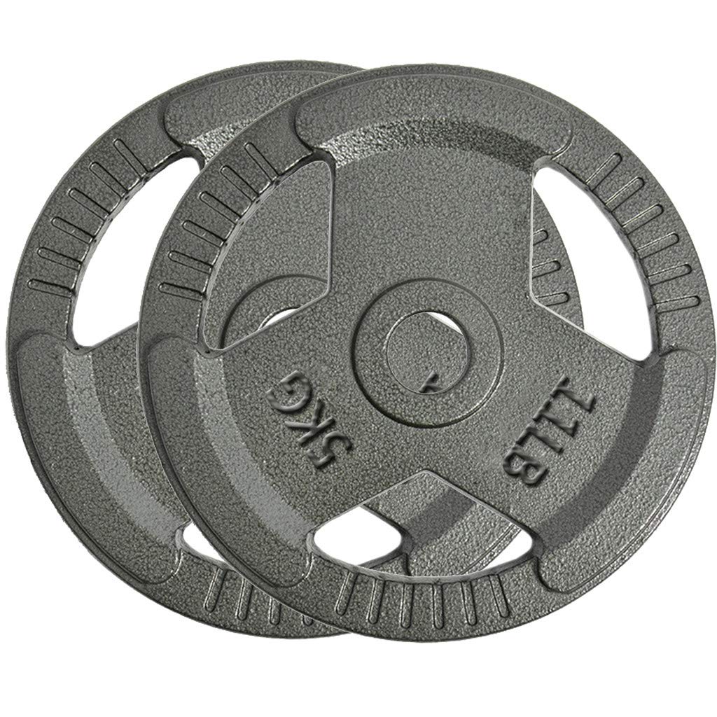 2-Inch Olympic Grip Barbell Weight Plates - Pair of 5/11/22/33/44LB Solid Cast Iron Plates for Home Gym, Strength Training & Weightlifting | Perfect for CrossFit, Powerlifting & Bodybuilding Workouts