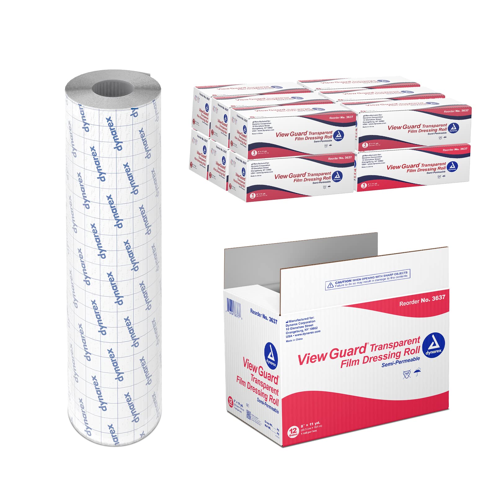 Dynarex View Guard Transparent Film Dressing Rolls – Non-Sterile Wound Protection for Minor Cuts & Abrasions | Flexible, Breathable & Conforms to Body | 8