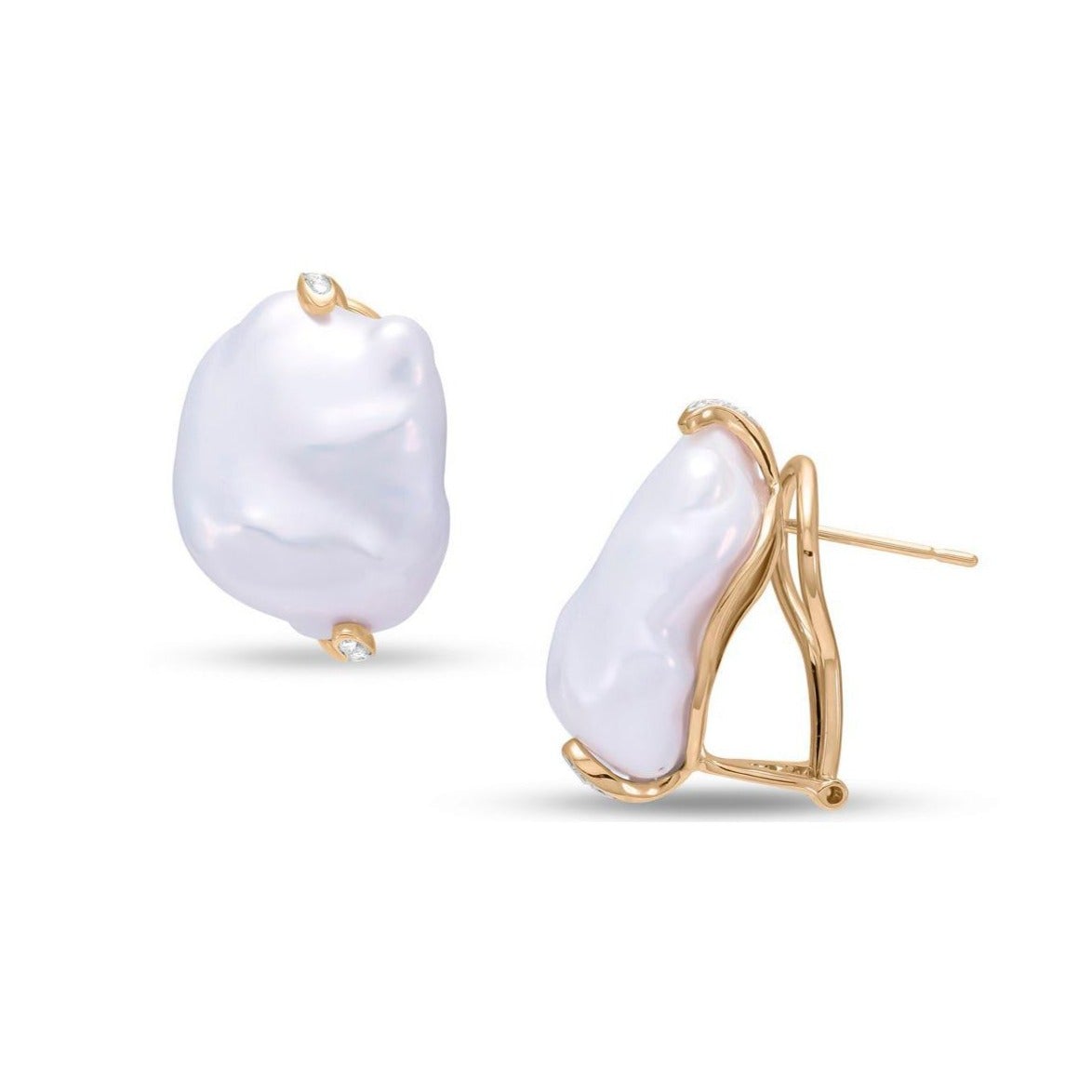 Exquisite Baroque Pearl & Diamond Earrings for Women – Vintage Style Luxury Jewelry – Perfect for Weddings, Parties & Special Occasions