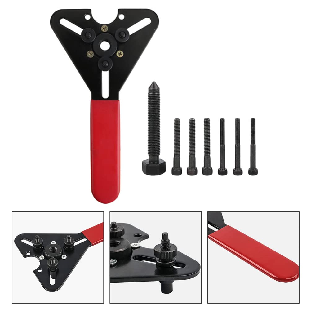 DOITOOL 1 Set Metal AC Clutch Removal Tool Kit - Heavy Duty Compressor Clutch Wrench Set with Plastic Handle for Automotive AC Repair & Maintenance | Perfect for Mechanics & DIY Car Enthusiasts
