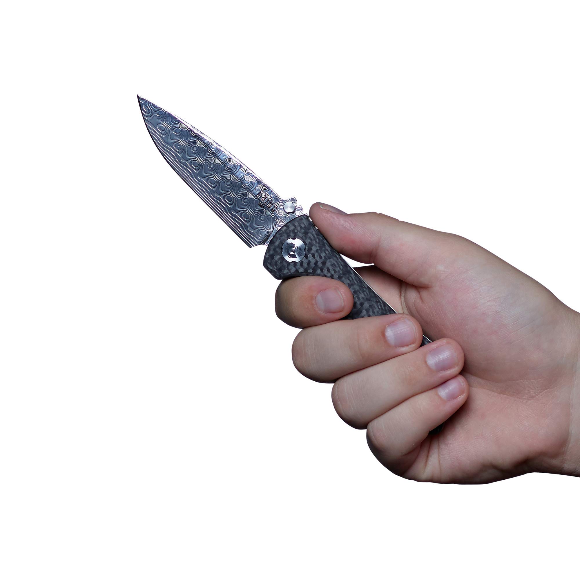 Southern Grind Spider Monkey Drop Point Folding Knife - Carbon Fiber Handle - EDC Pocket Knife for Outdoor, Camping, Hiking & Survival Gear