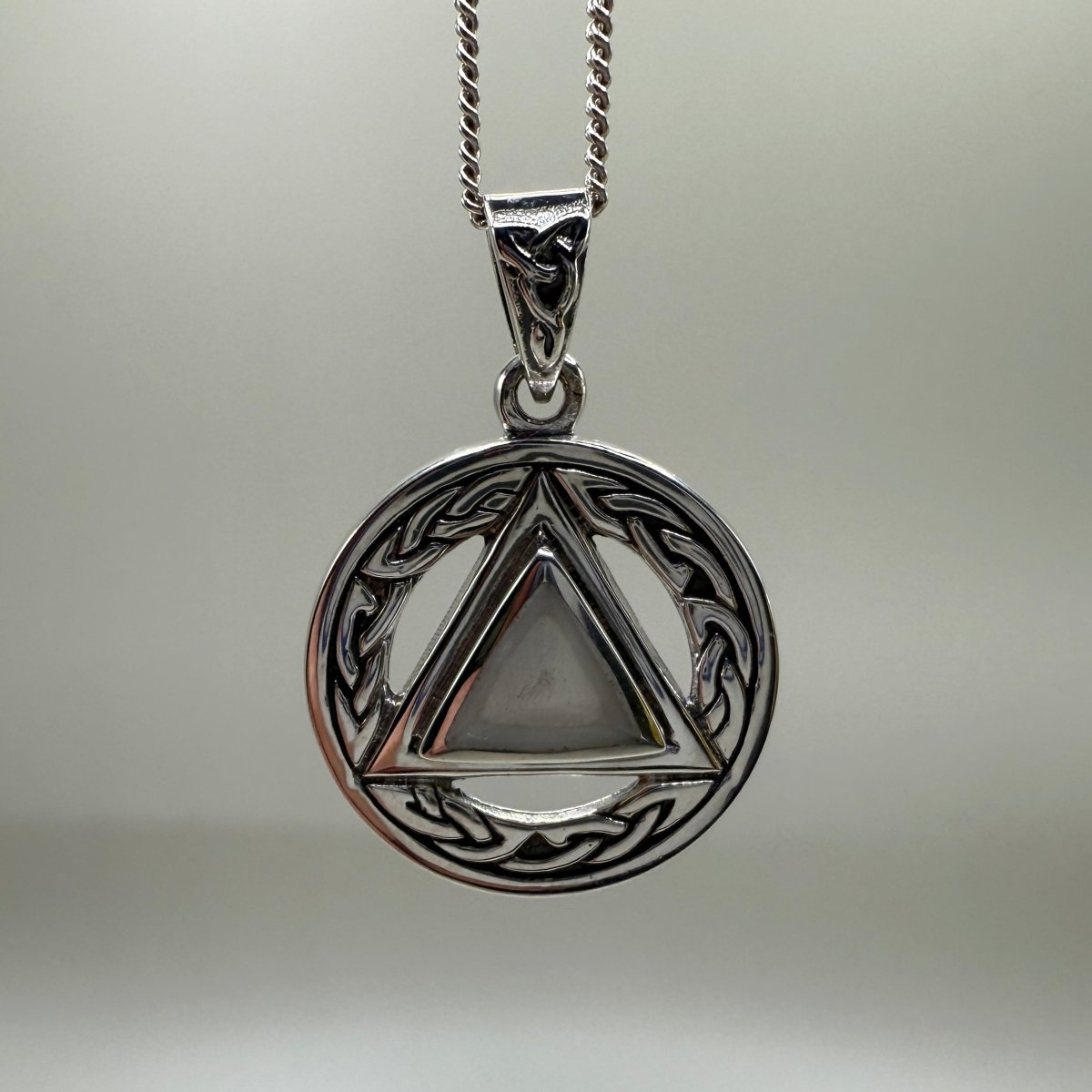 Celtic AA Symbol Sterling Silver Pendant Necklace with Genuine Gemstone Options - Perfect for Spiritual Jewelry, Irish Heritage Gifts & Everyday Wear