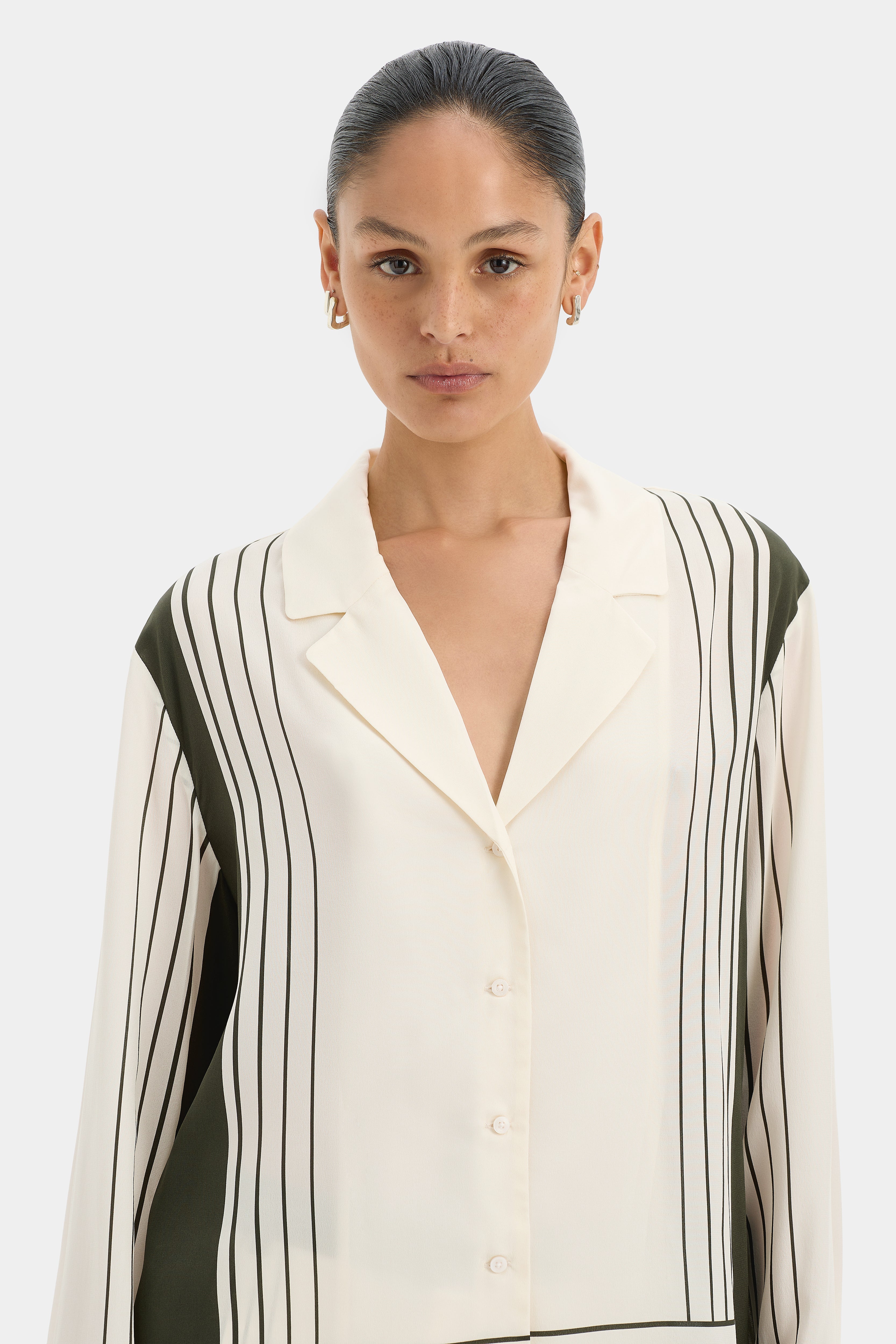 Leilana Shirt Garden Stripe - Stylish Floral Print Women's Blouse for Casual Wear & Outdoor Activities