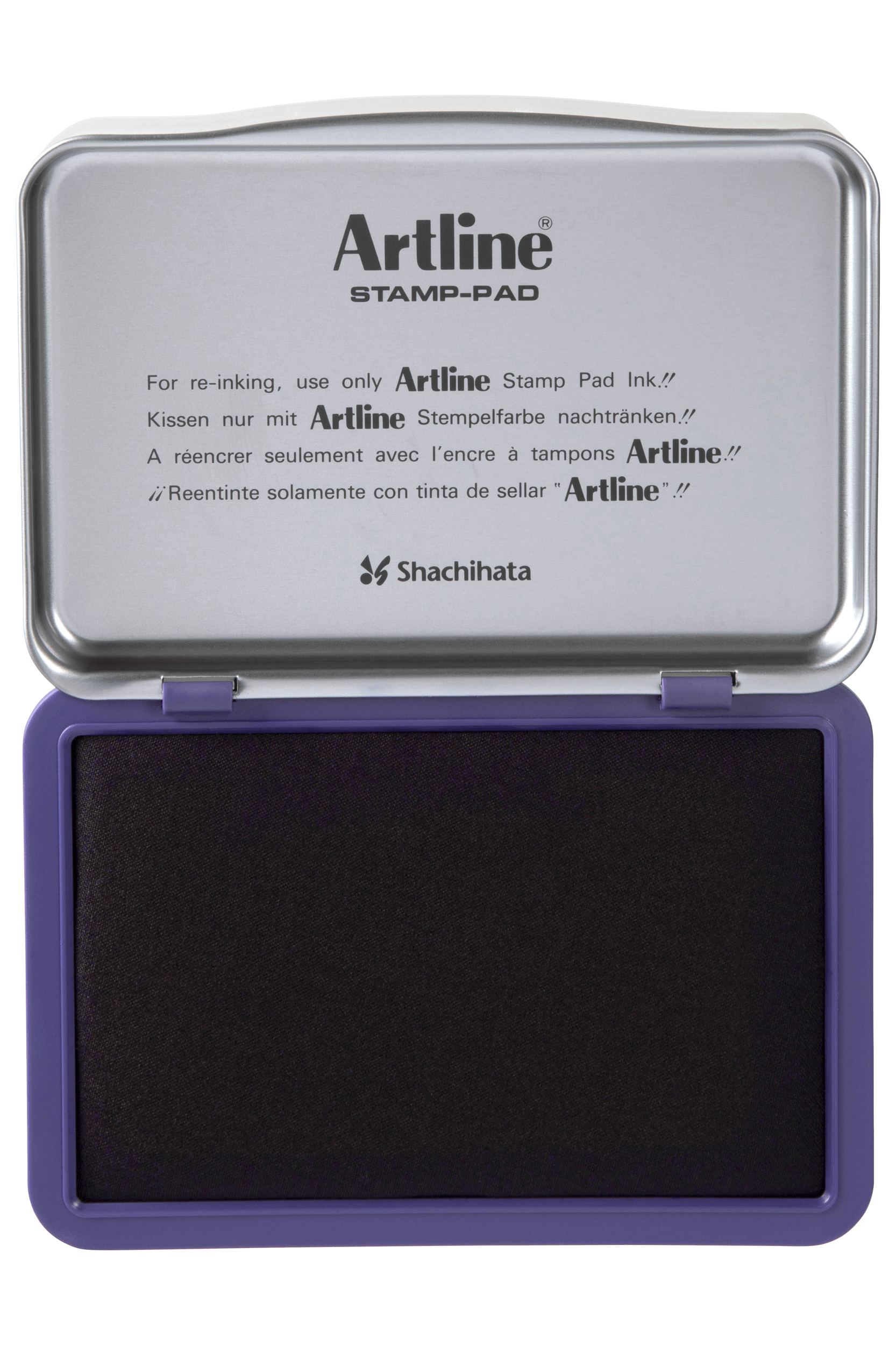 Artline EHJ 3 Stamp Pad - 67mm x 106mm Purple Ink Pad for Document Stamping, Crafting & Office Use