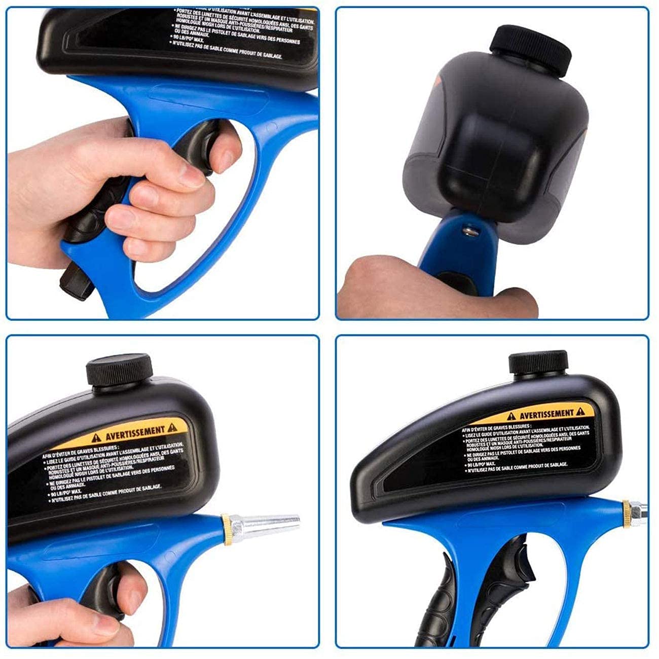 Portable Air Compressor Mini Hand Sandblaster Kit - Rust Removal & Surface Preparation Tool for Metal, Glass, Tombstone Cleaning | Compact Sandblasting Machine with Adjustable Nozzle | Ideal for DIY Projects, Auto Repair & Home Renovation