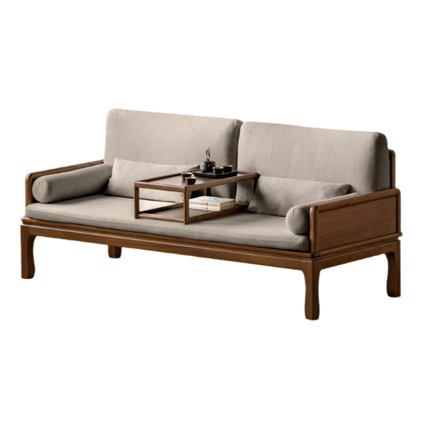 Premium Black Walnut & Oak Solid Wood Convertible Sofa Bed - Modern Dual Use Design for Living Room, Guest Room & Small Spaces