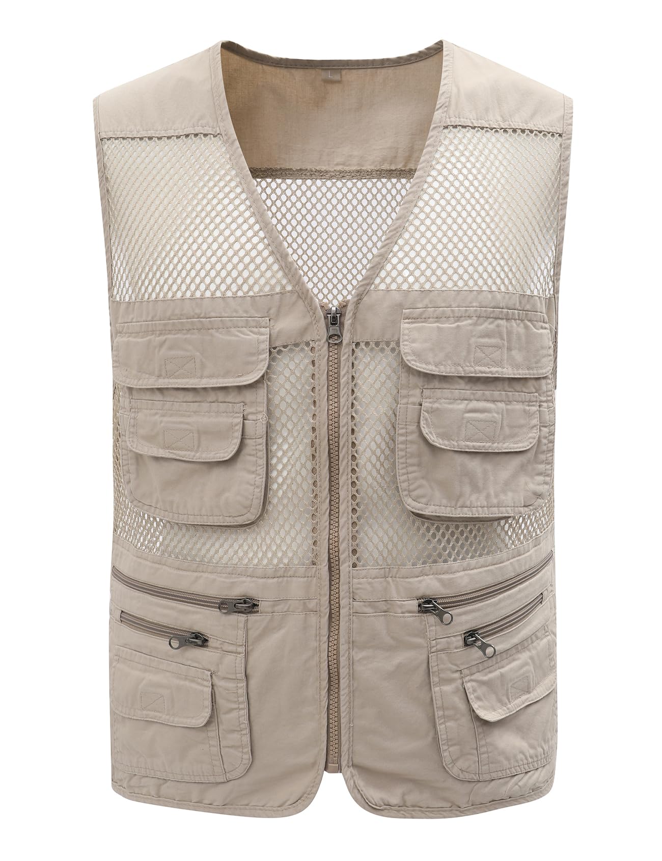 Gihuo Men's Utility Vest - Lightweight Fishing & Safari Vest with Multiple Pockets for Outdoor Adventures, Summer Travel, and Casual Wear