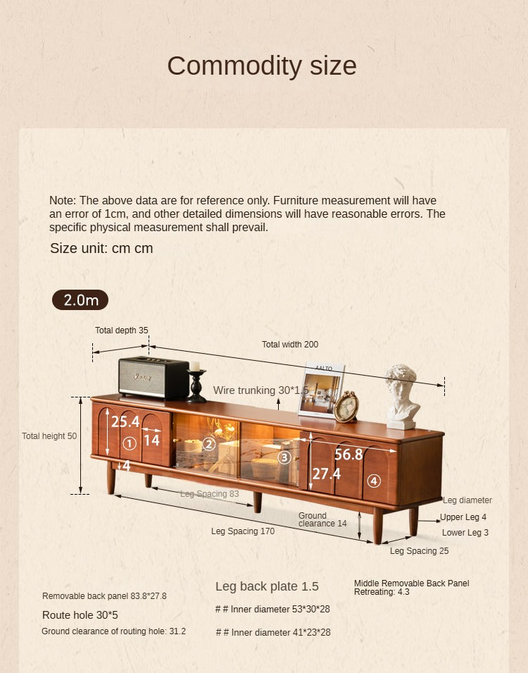 Antique Style Poplar Solid Wood TV Stand - Rustic Entertainment Center for Living Room, Bedroom & Home Theater