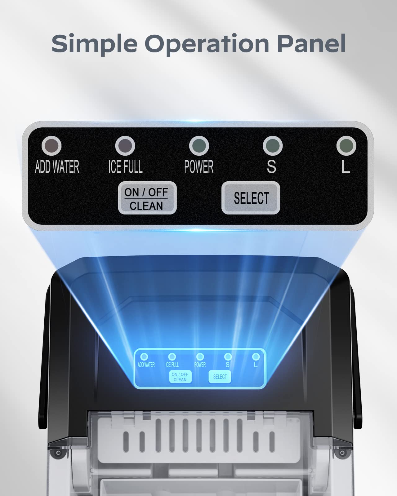 Portable Countertop Ice Maker Machine - Silonn Self-Cleaning Ice Maker with Basket & Scoop, Makes 9 Cubes in 6 Minutes, 26 lbs Daily - Perfect for Home Kitchen, Office, Camping, RV Travel & Outdoor Parties