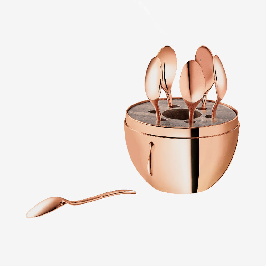 Christofle 6-Piece Silver Plated Mood Espresso Spoon Set - Perfect for Coffee Lovers, Dessert Tasting & Elegant Table Setting