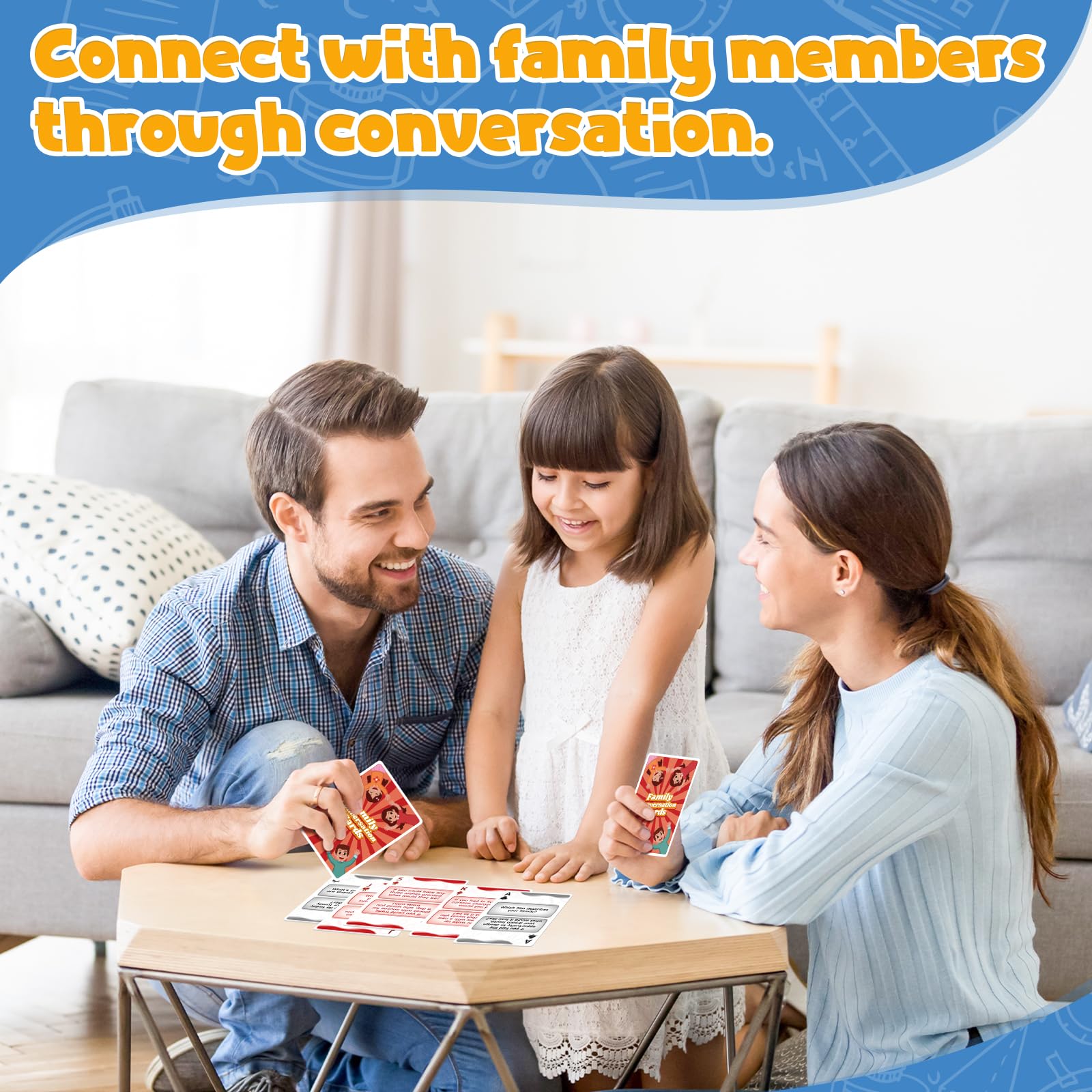 Family Conversation Starter Cards - Fun Question Game for Kids, Teens & Adults | Dinner Table & Road Trip Activities | Board Games for Family Bonding & Quality Time