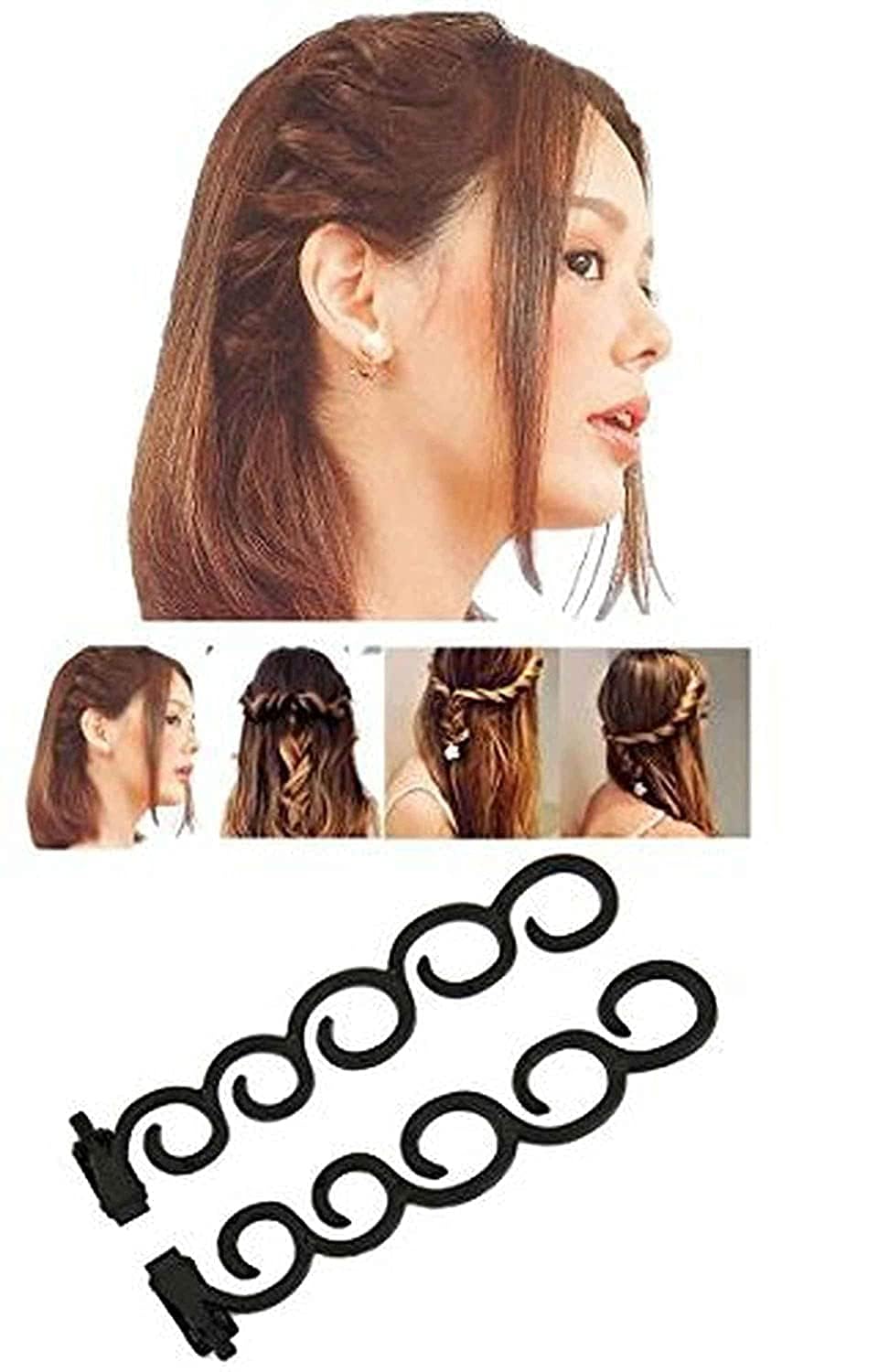 LESIGE Spider Hair Braider Tool - 2 Pack Black Hair Weaving & Styling Accessories for Women & Girls - Perfect for Twist Braids, Cornrows, and Protective Hairstyles at Home or Salon