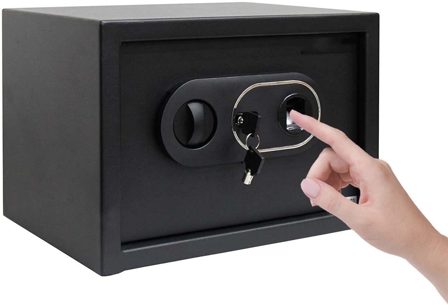 Fireproof Waterproof Safe Box with Fingerprint Lock & 2 Keys - Digital Security Safe for Cash, Jewelry, Guns & Documents - Ideal for Home, Office & Hotel Use