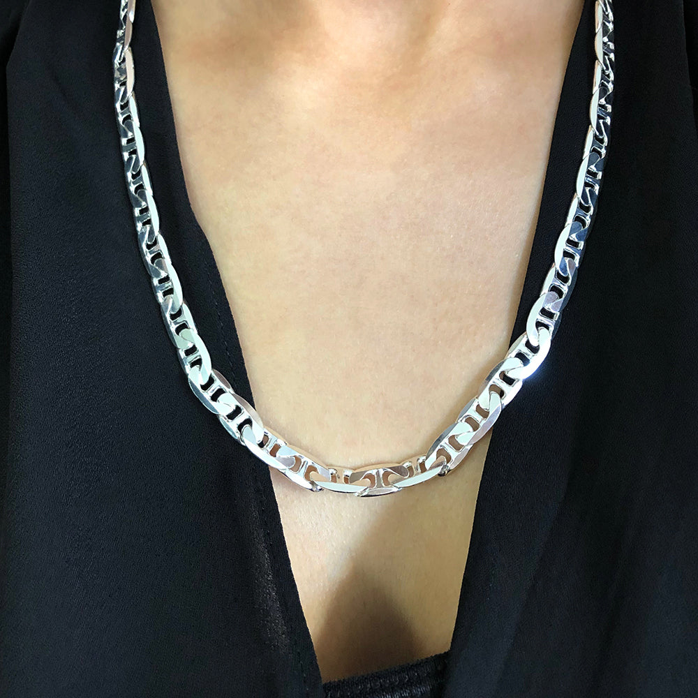 55cm Sterling Silver 200 Gauge Anchor Chain Necklace for Women - Durable 925 Silver Jewelry for Everyday Wear, Layering & Gift Giving