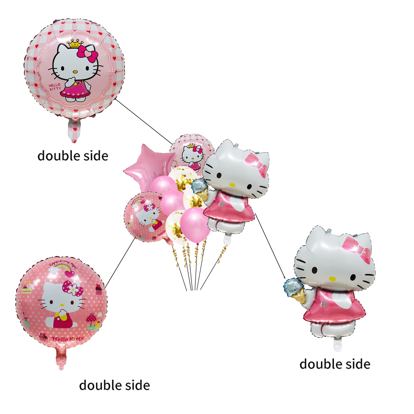 10Pcs Cute Anime Party Balloons - Double Sided Aluminum Film Balloons for Birthday Decorations, Anime Theme Party Supplies, Kawaii Celebration Decor (HE-01) | Perfect for Birthday Parties, Baby Showers, and Anime Themed Events