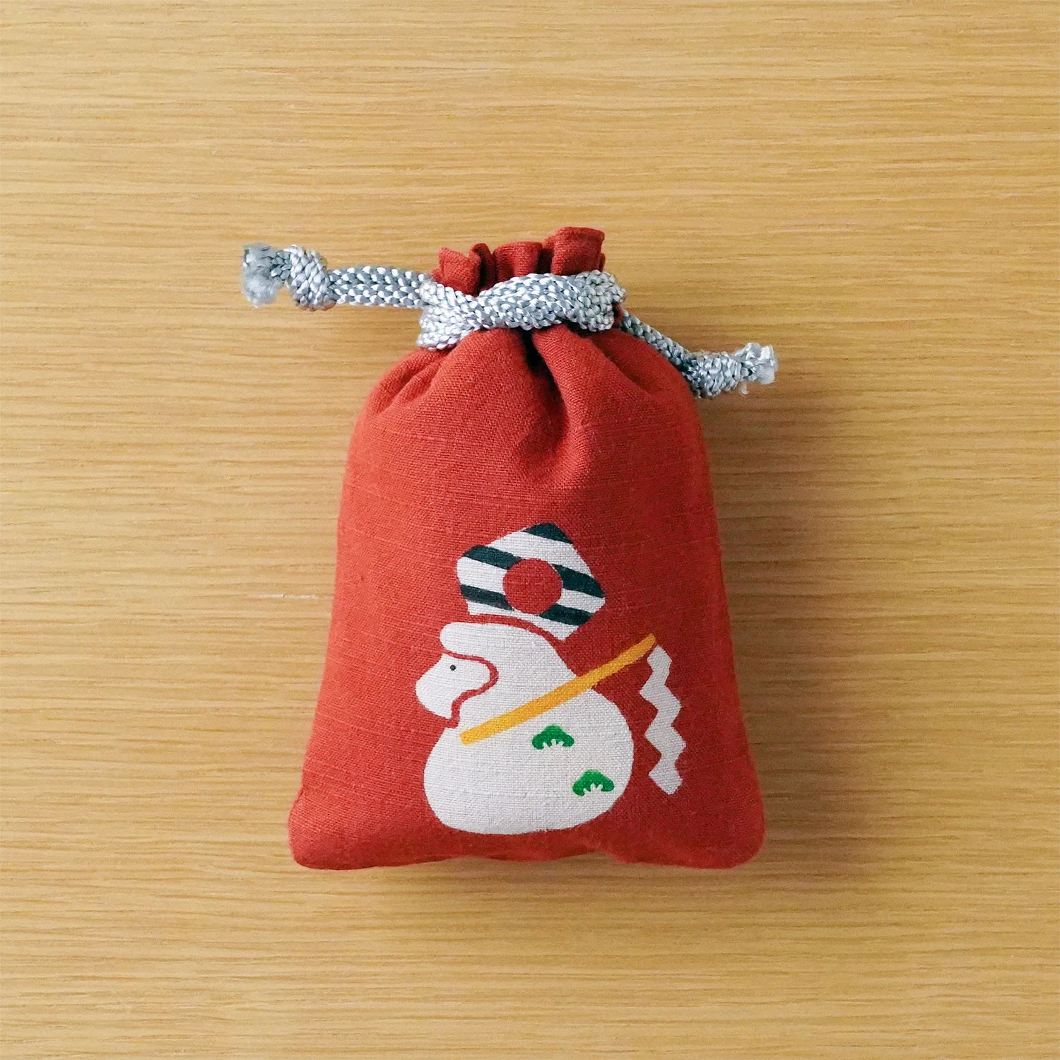 Katazome Small Talisman Bag - Monkey Design Drawstring Pouch | Japanese Traditional Craft Bag for Good Luck Charm, Travel Amulet & Cultural Gift