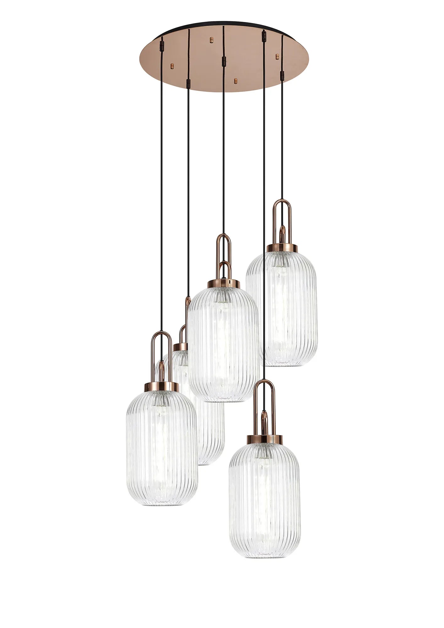 Stylish Cadiz 5-Light Cluster Pendant Light Fixture - Modern Ceiling Lighting for Dining Room, Kitchen & Living Room
