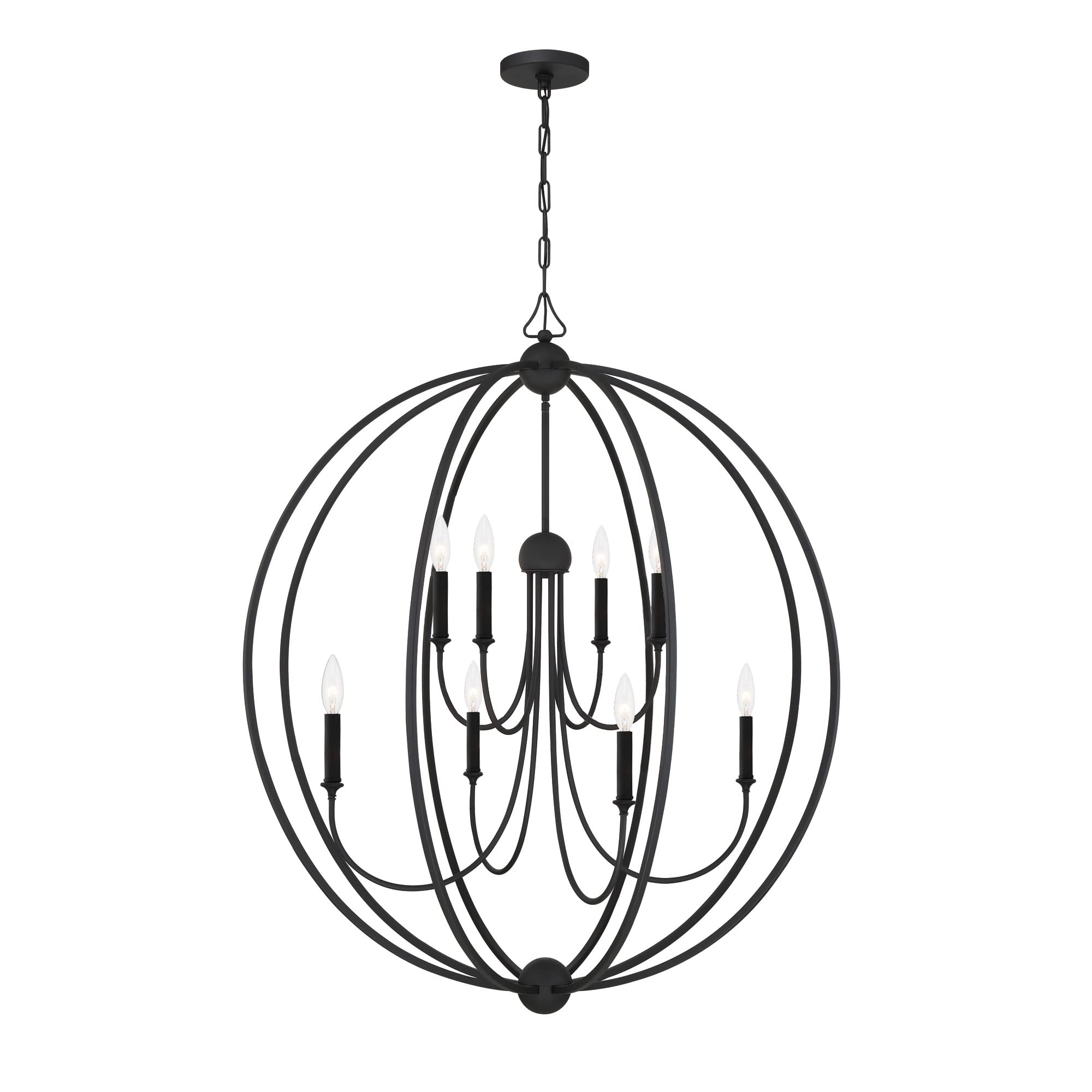 Crystorama Libby Langdon Sylvan 8-Light Polished Nickel Chandelier - Elegant Dining Room Lighting Fixture for Modern Home Decor