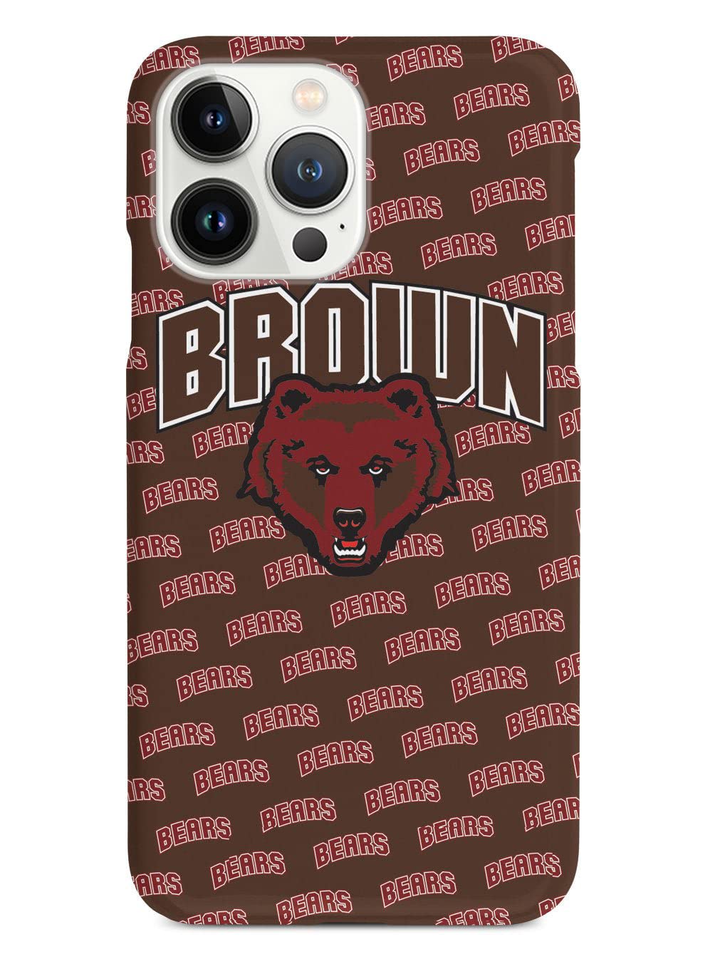 3D Textured iPhone 15 Pro Case with Rubber Bumper - Protective Phone Cover for Apple iPhone 15 Pro - Brown University Inspired Design - Perfect for School, Work & Everyday Use