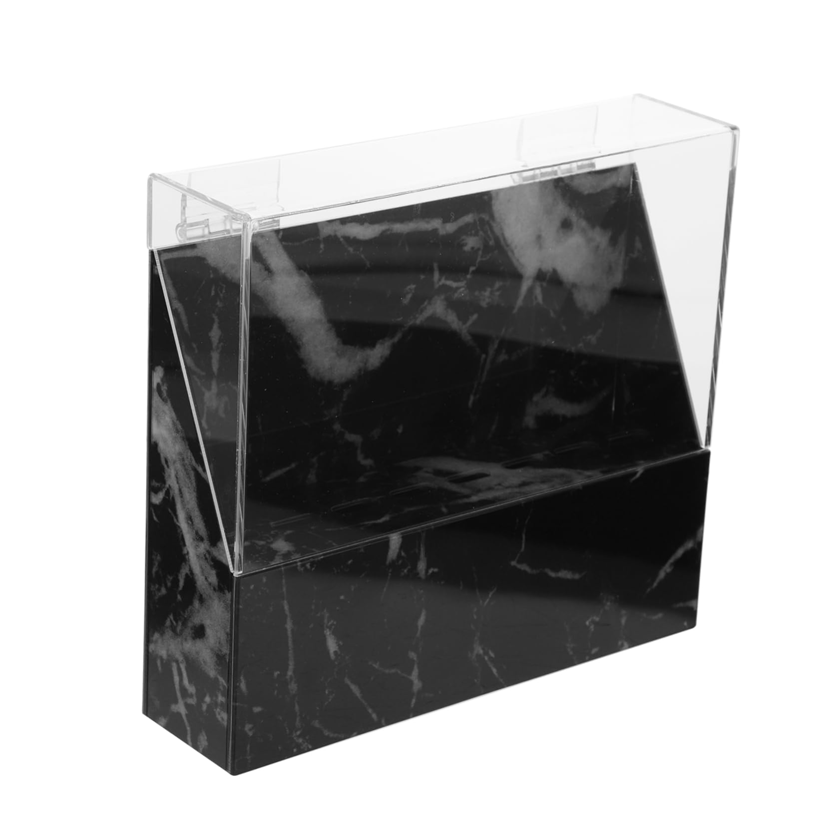 Professional Black Marble Acrylic Lash Tweezer Stand with Cover - Holds 8 Tweezers - Perfect for Eyelash Extension Salons, Beauty Studios & Home Use