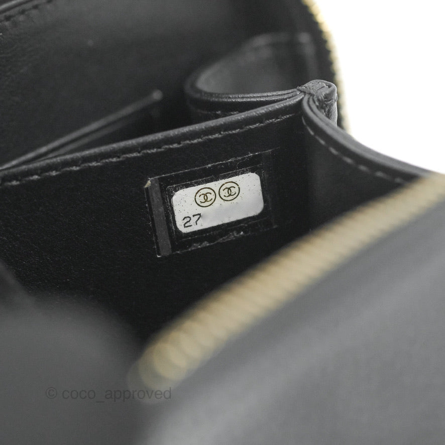 Chanel CC Filigree Vanity Clutch With Chain - Caviar Black Leather & Aged Gold Hardware - Luxury Evening Bag for Women, Perfect for Parties, Weddings & Special Occasions