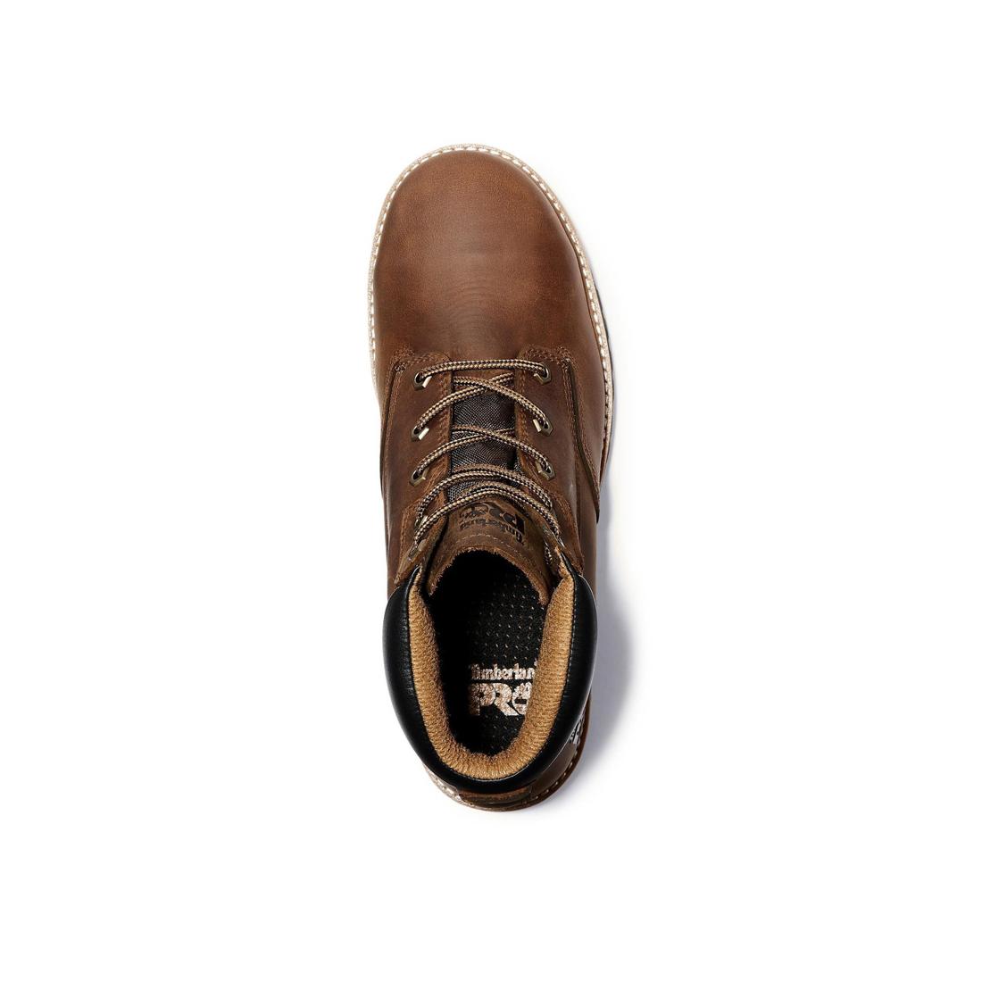 Gritstone 6 Inch Steel Toe Work Boots for Men - Brown Safety Shoes for Construction, Warehouse & Outdoor Work - ASTM F2413-11 Certified