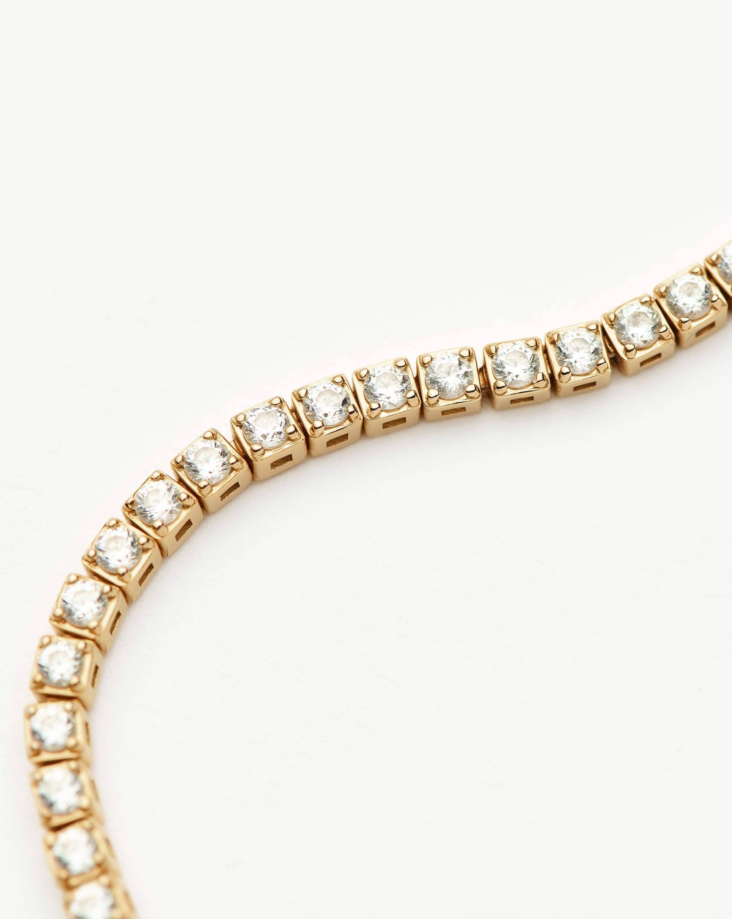 14k Solid Gold Lab-Grown Diamond Tennis Bracelet for Women | Size M | Elegant Jewelry for Weddings, Parties & Special Occasions