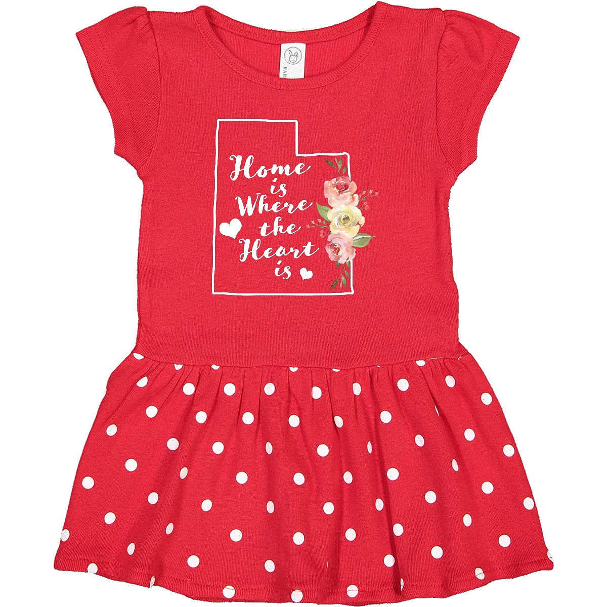 Inktastic Utah Home is Where The Heart is Floral Watercolor Baby Dress - Perfect for Family Photos, Baby Showers & Special Occasions