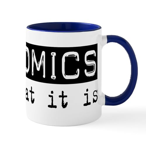 White/Navy Inside - Economics Is Mug