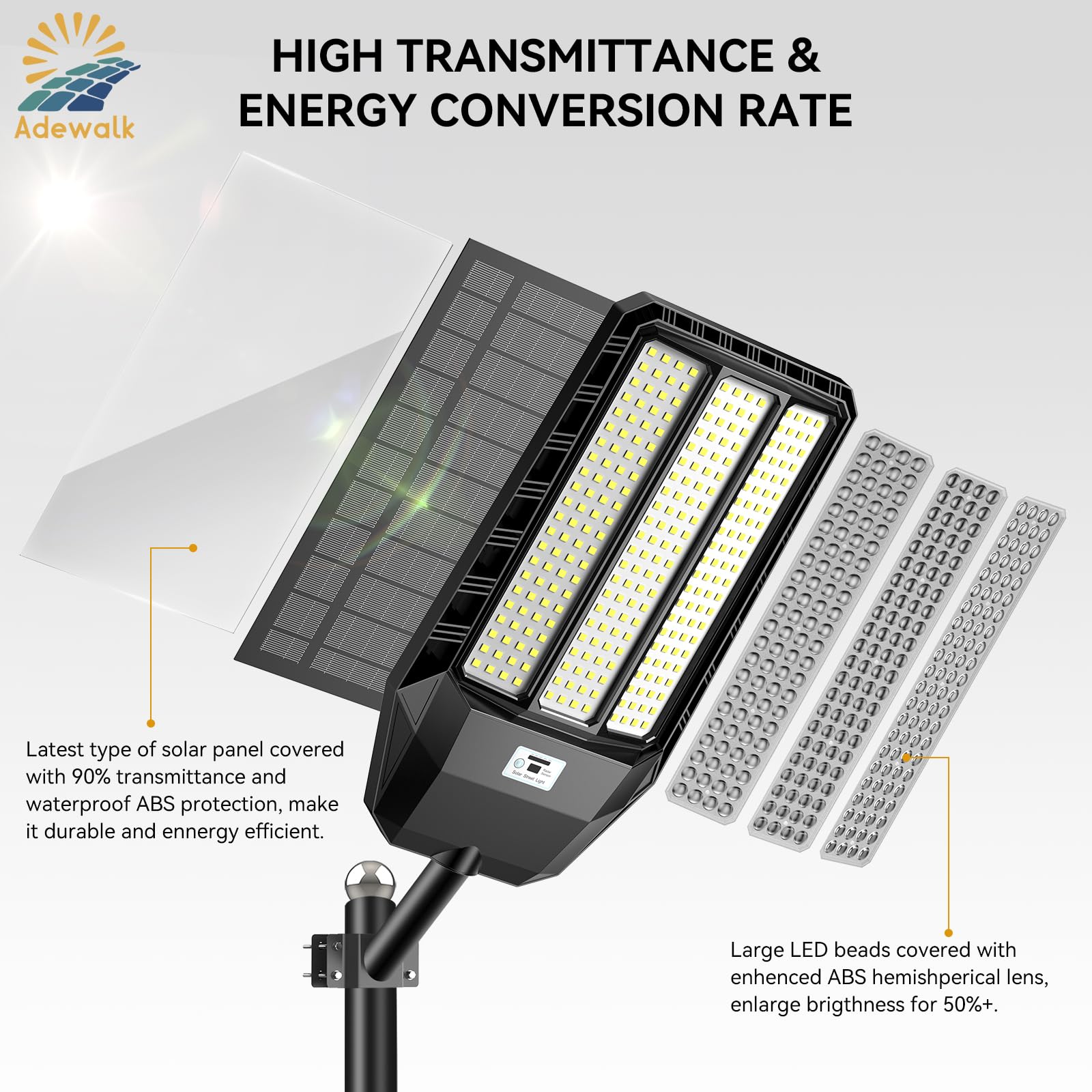8000W Solar Street Lights Outdoor - IP67 Waterproof LED Parking Lot Lights with Motion Sensor & Remote Control, High Lumens Dusk to Dawn Solar Lighting (2 Pack) - Perfect for Driveways, Pathways, Gardens, and Backyard Security