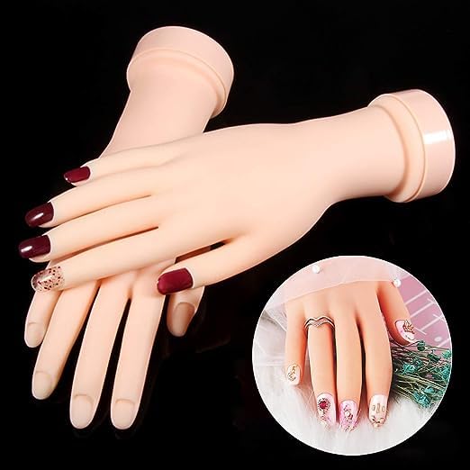 Professional INOG Flexible Soft Nail Training Hand - Plastic Mannequin Hand for Nail Art Practice, Manicure Training & Salon Demonstration | Perfect for Beginners, Students & Nail Technicians to Practice Gel, Acrylic & Nail Extensions