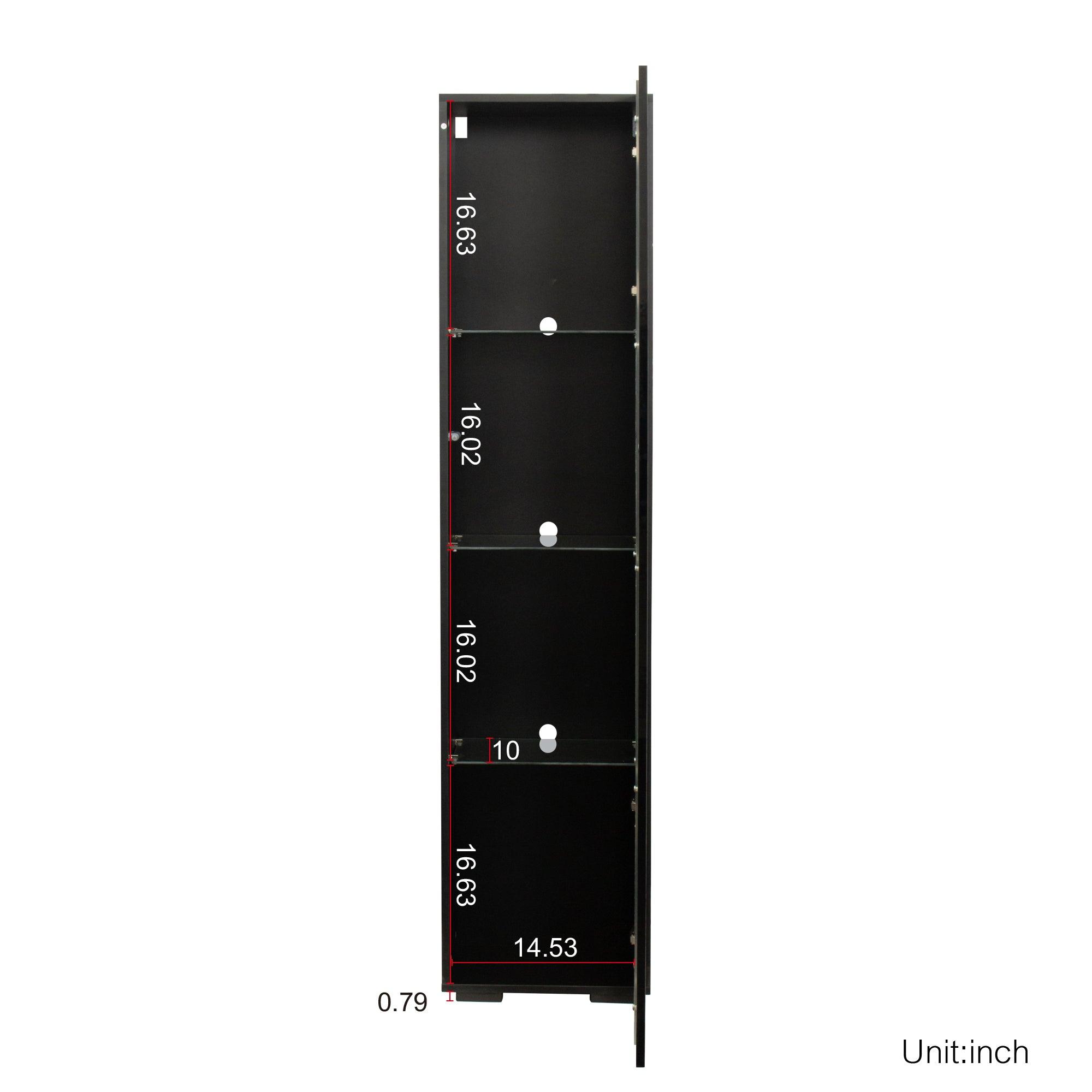 Modern Black Side Cabinet with Aluminum Strip LED Light - Spacious Storage for Living Room, Bedroom & Office Organization